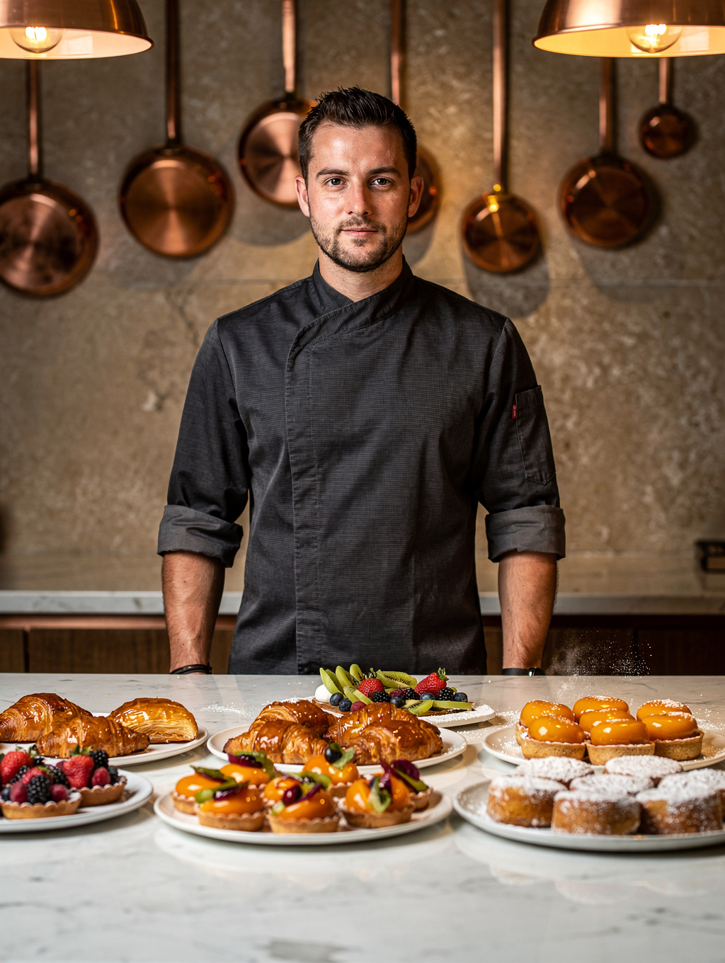 Luca Moretti preparing fresh cannoli and dolci